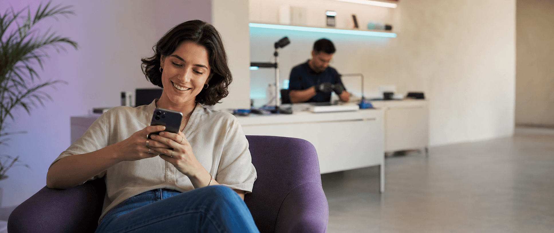 Cliente utilizando una experiencia digital de protección